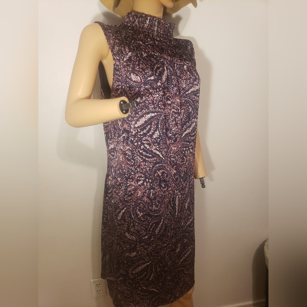 Vince Camuto Paisley Muses High Neck Dress xl excellent condition
